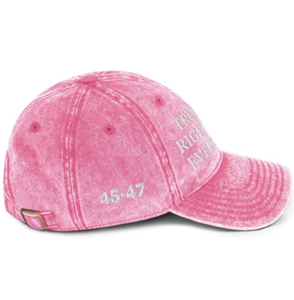 Trump Was Right About Everything Pink Vintage Cap