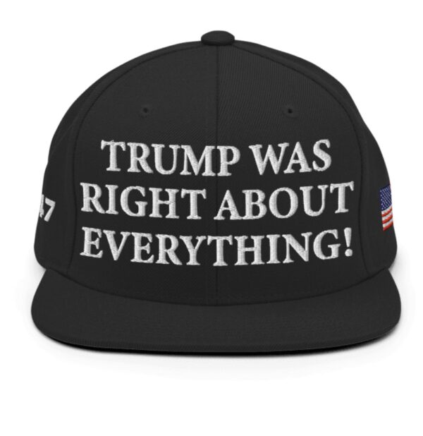 Trump Was Right About Everything Snapback Hat