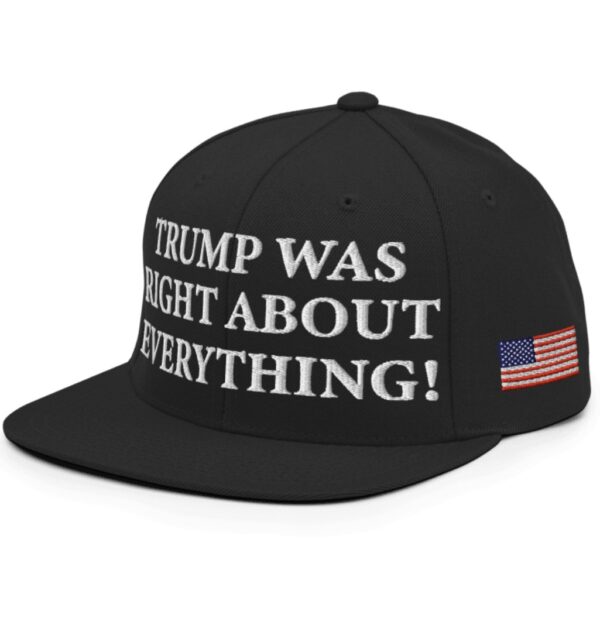 Trump Was Right About Everything Snapback Hat