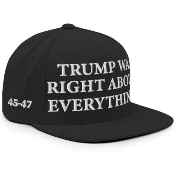 Trump Was Right About Everything Snapback Hat